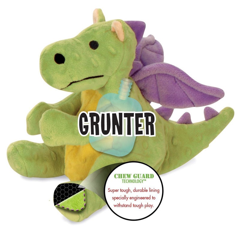 goDog Bubble Plush Dragons Squeaky Dog Toy, Chew Guard Technology - Lime, Large - Image 3